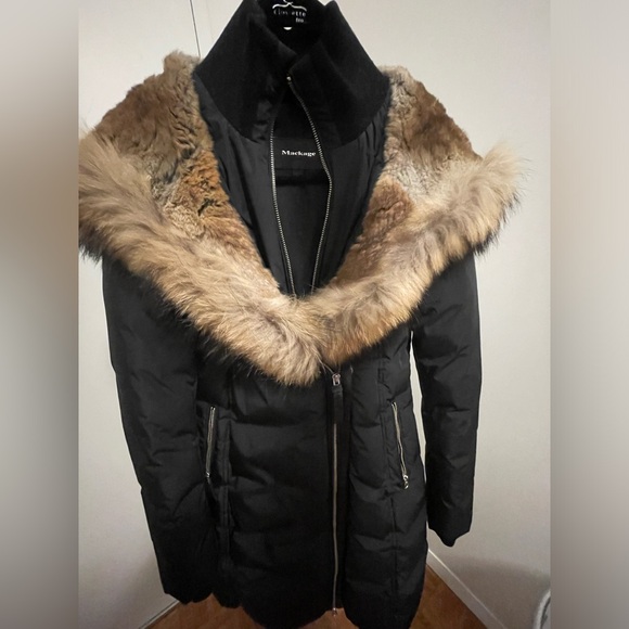 New MACKAGE TRISH down coat with natural fur Signature Collar Size XS - Picture 8 of 16